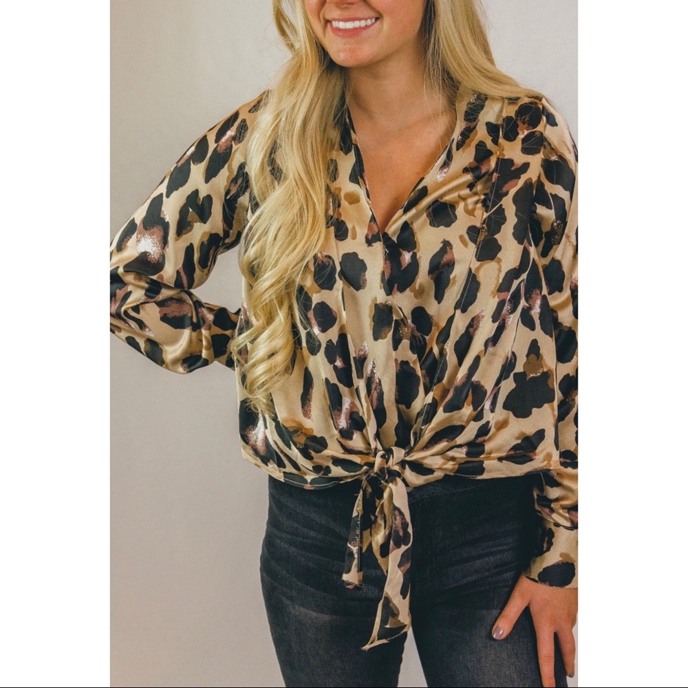 Elysa Leopard Silky Top